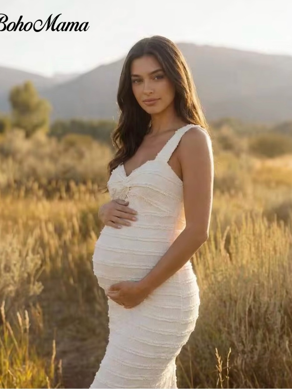 NWOT Light Ivory Baby Shower Dress Maternity Size M